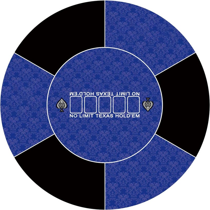 IKULE Texas Hold'em Poker Mat Water Repellent Portable Round Poker Table Top with Art Deco Layout Print Smooth Surface for Poker Games, Blackjack, Casin - Image 1